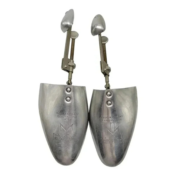 Vintage 1930's Made in England for Neiman Marcus Aluminum Shoe Trees Sz 10/11 - Picture 1 of 4